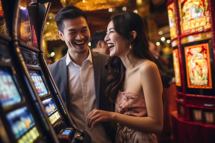 Pengguna membaca ketentuan referral di ponsel